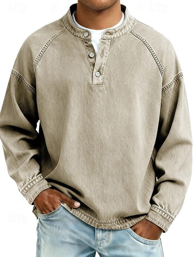 Calor - Playera Henley suave al tacto