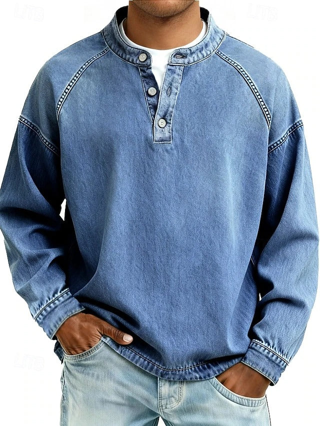 Calor - Playera Henley suave al tacto