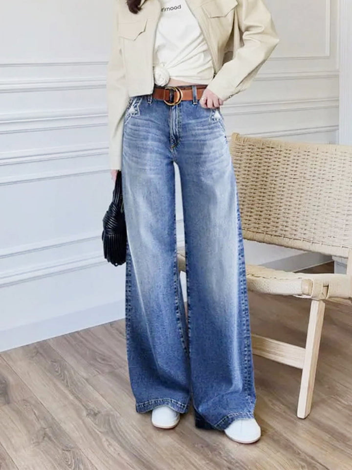 Liorra - Jeans de pierna ancha con lavado vintage