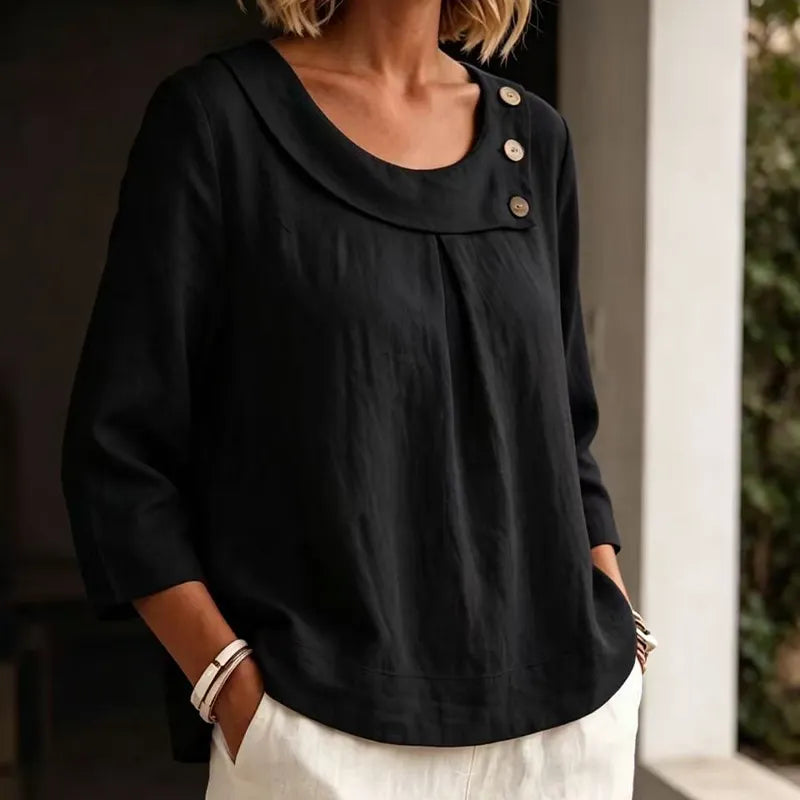 Brionelle - Blusa de lino suave al tacto