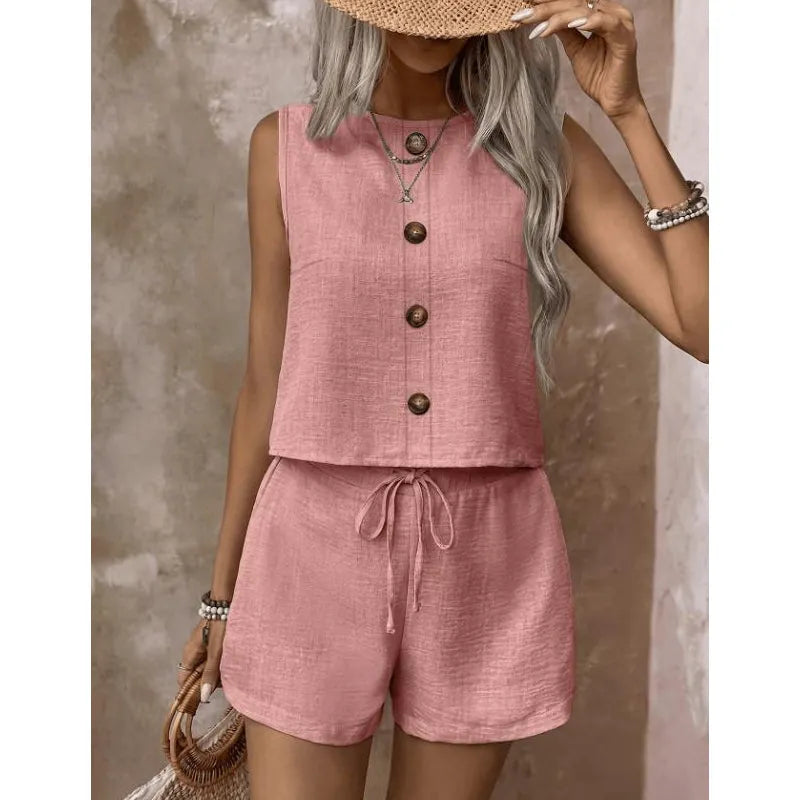 Abilene - Conjunto de top texturizado y shorts