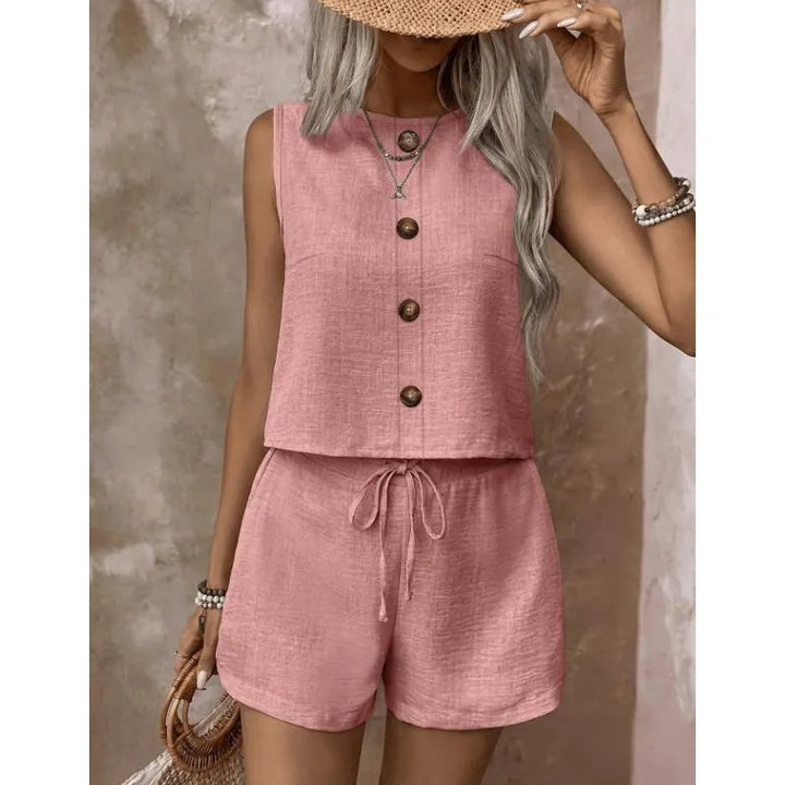 Abilene - Conjunto de top texturizado y shorts