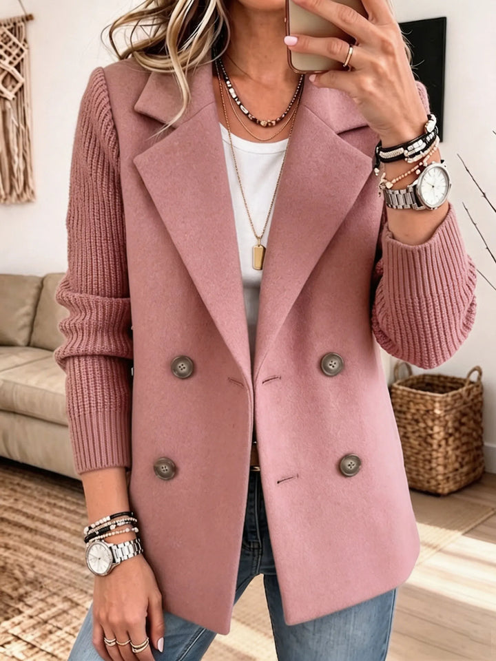 Adalene - Blazer cruzado con mangas de punto