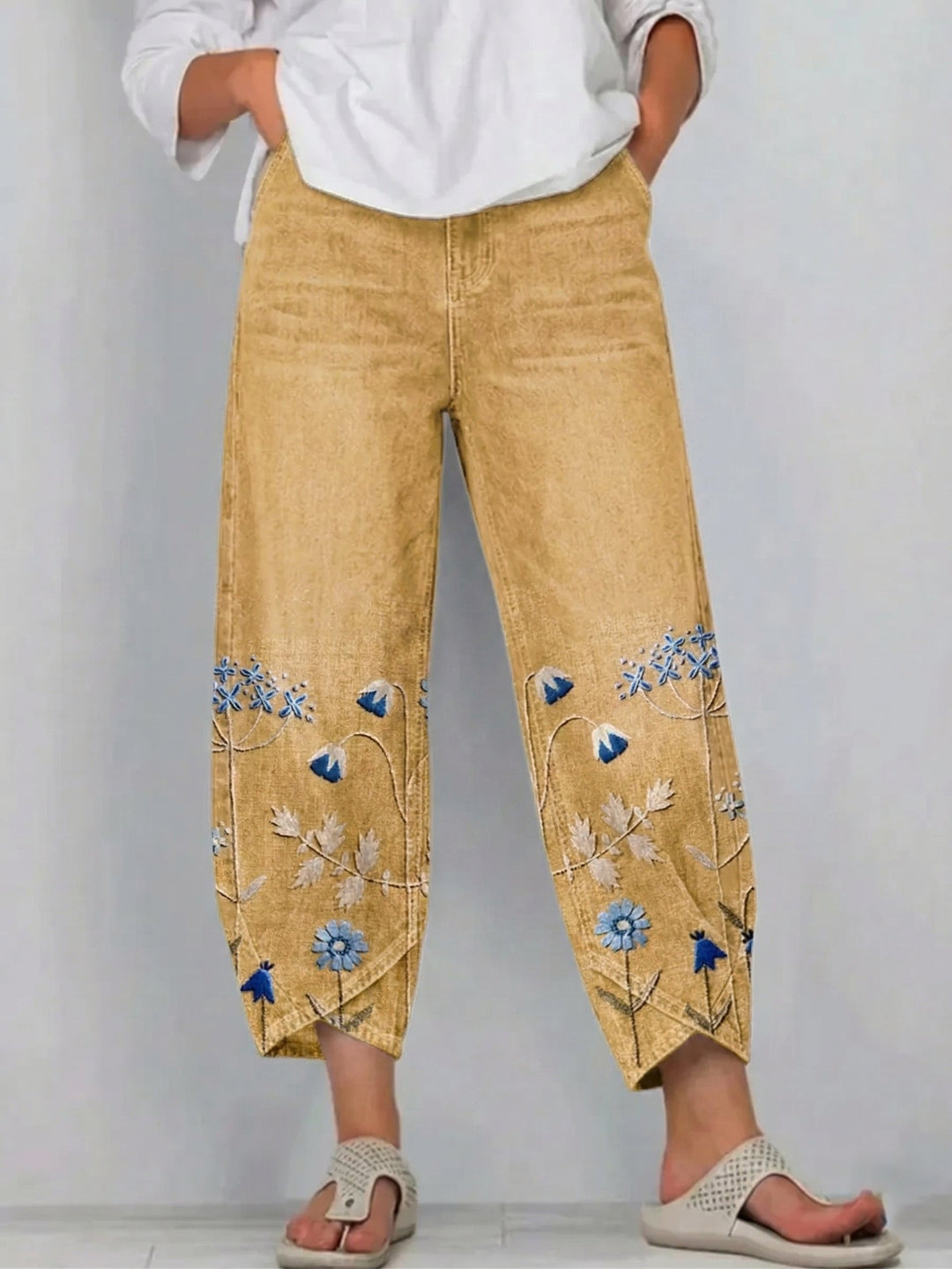 Giada - Jeans estampados de corte relajado