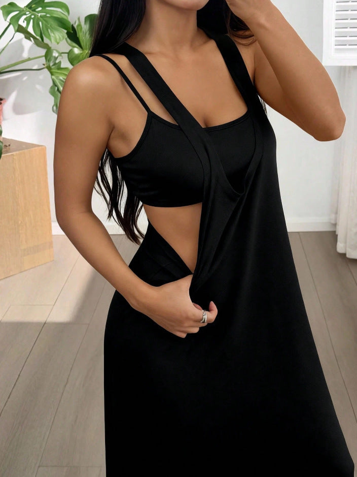 Evania - Maxivestido de dos piezas con capas