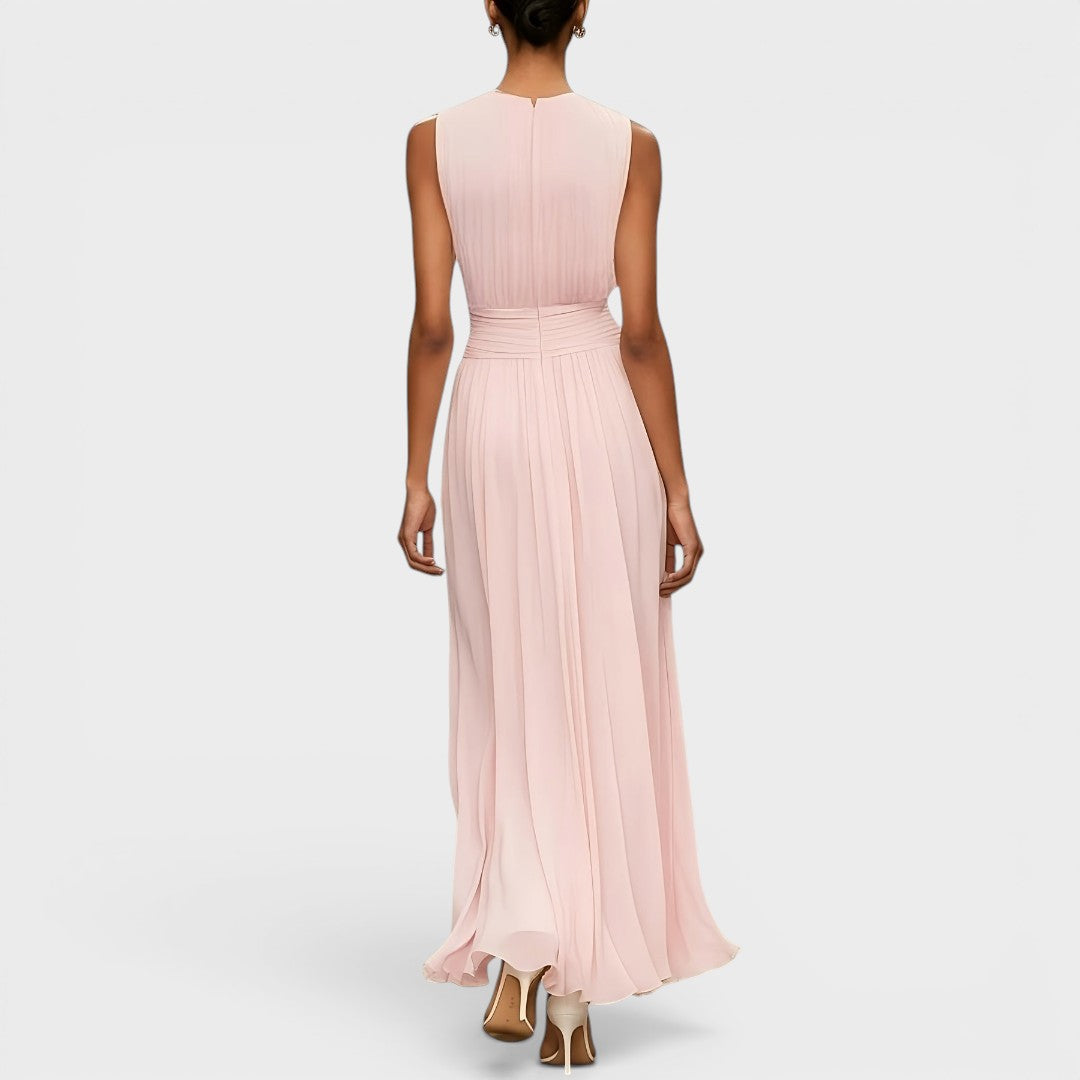 Evadne - Vestido midi drapeado premium