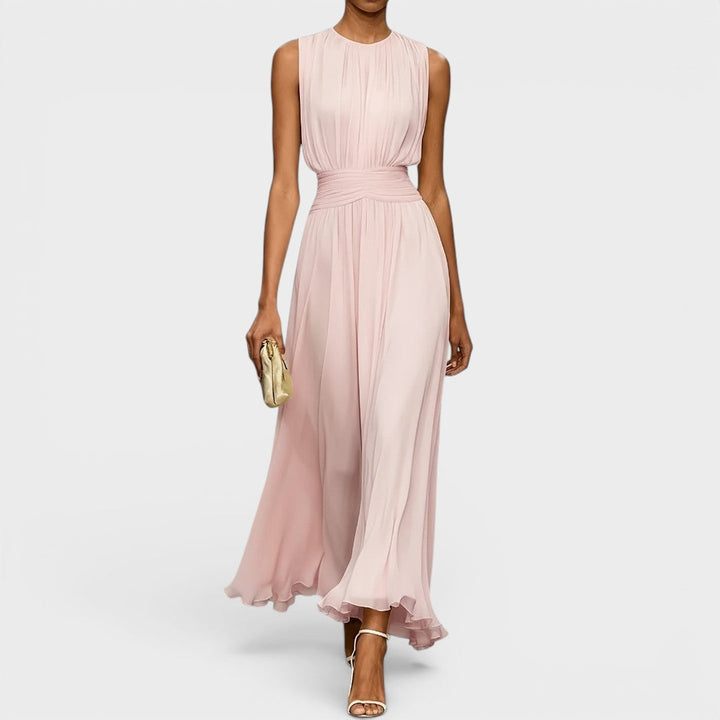 Evadne - Vestido midi drapeado premium