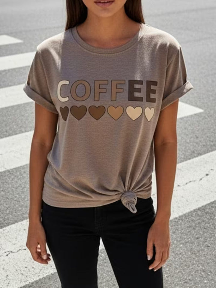 Sarai - Playera gráfica Corazón de Café
