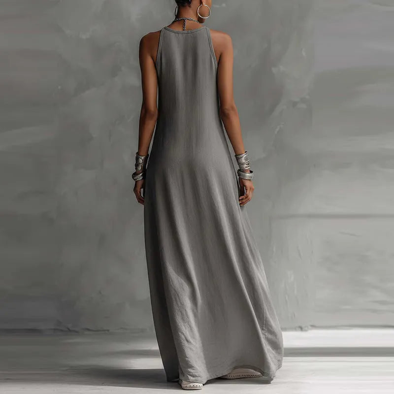 Zarella - Vestido largo con bloques de color de tacto suave