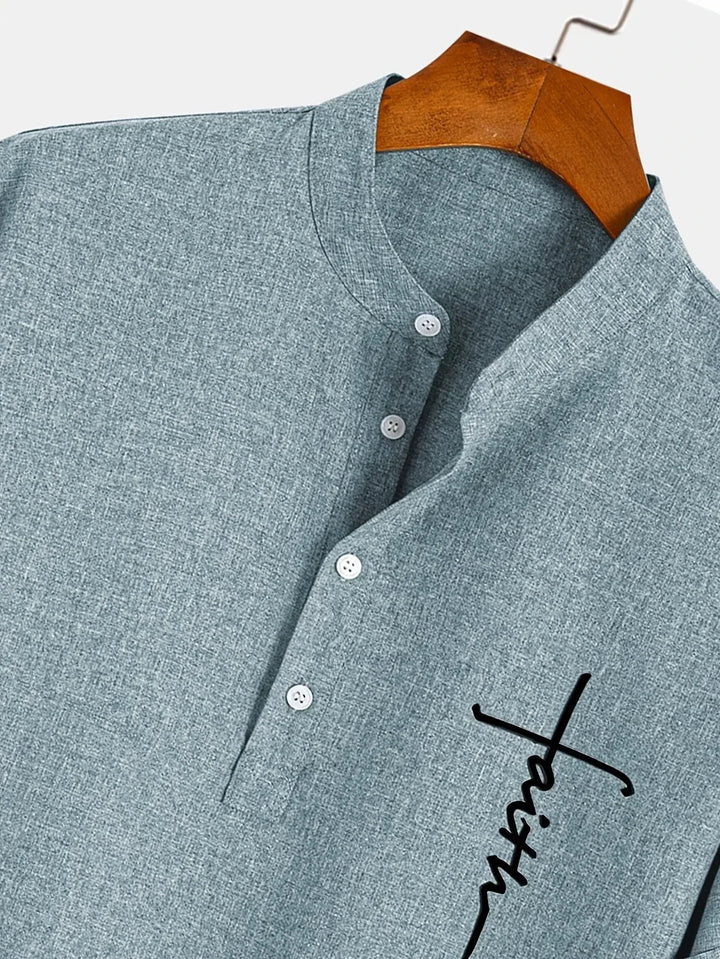 Harlan - Camisa texturizada de cuello alto