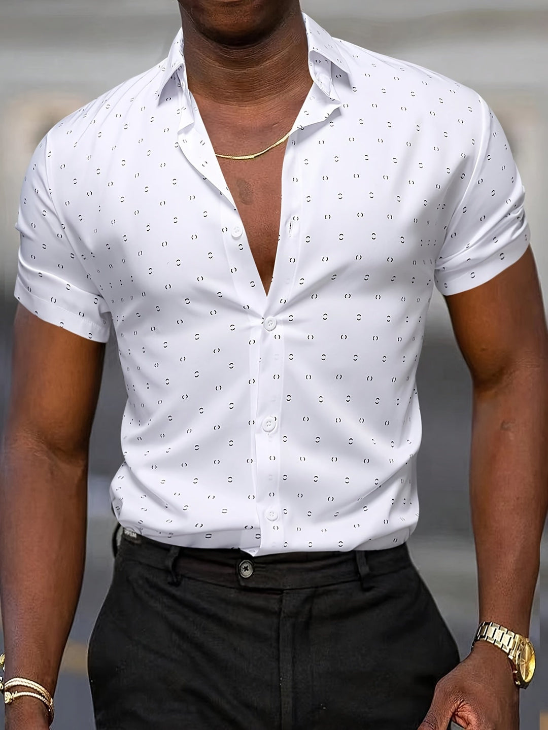 Rowen - Camisa de manga corta de tacto suave estampada