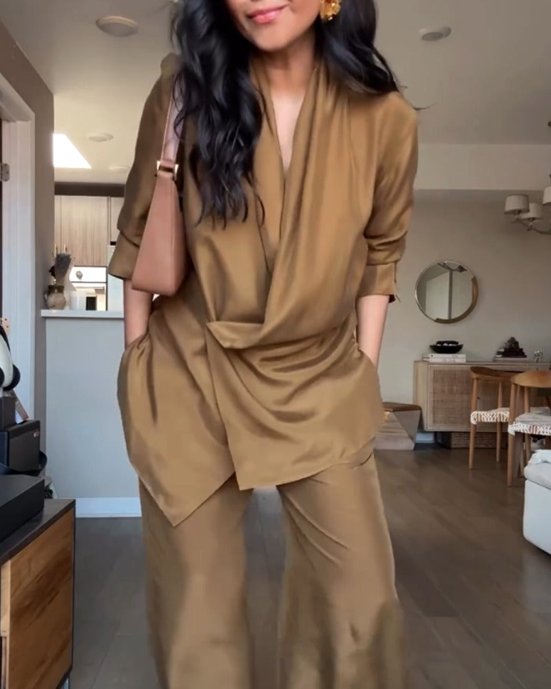 Niosa - Conjunto de camisa y pantalón de tacto suave