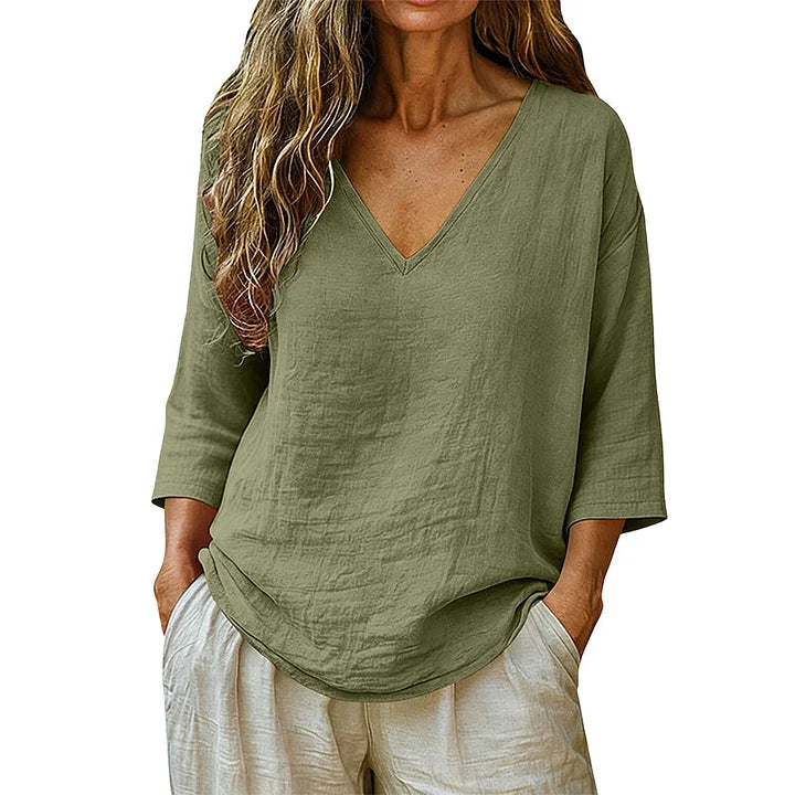 Rhianna - Blusa elegante con escote en V