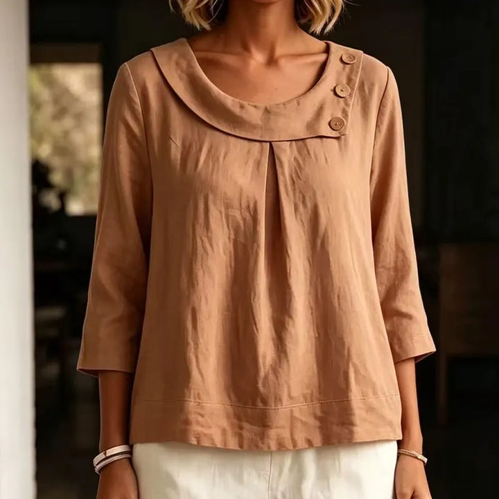 Brionelle - Blusa de lino suave al tacto