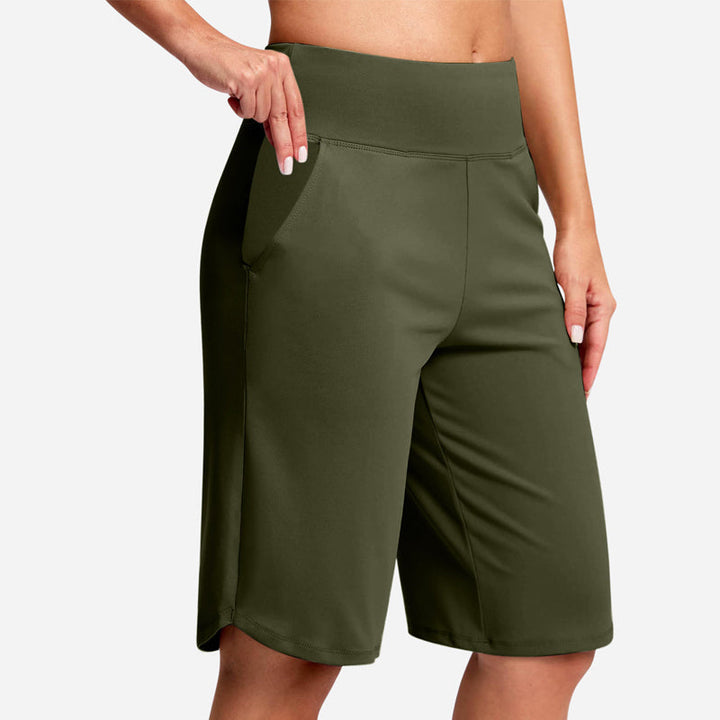 Kendall - Shorts ciclistas de tiro alto con bolsillos