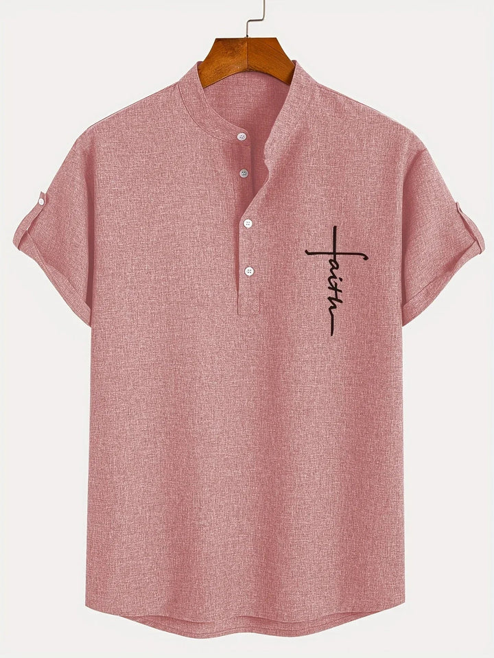 Harlan - Camisa texturizada de cuello alto