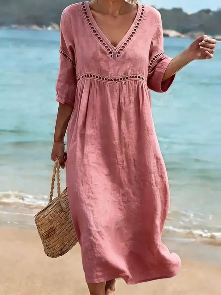 Quessia - Vestido con escote en V de tacto suave