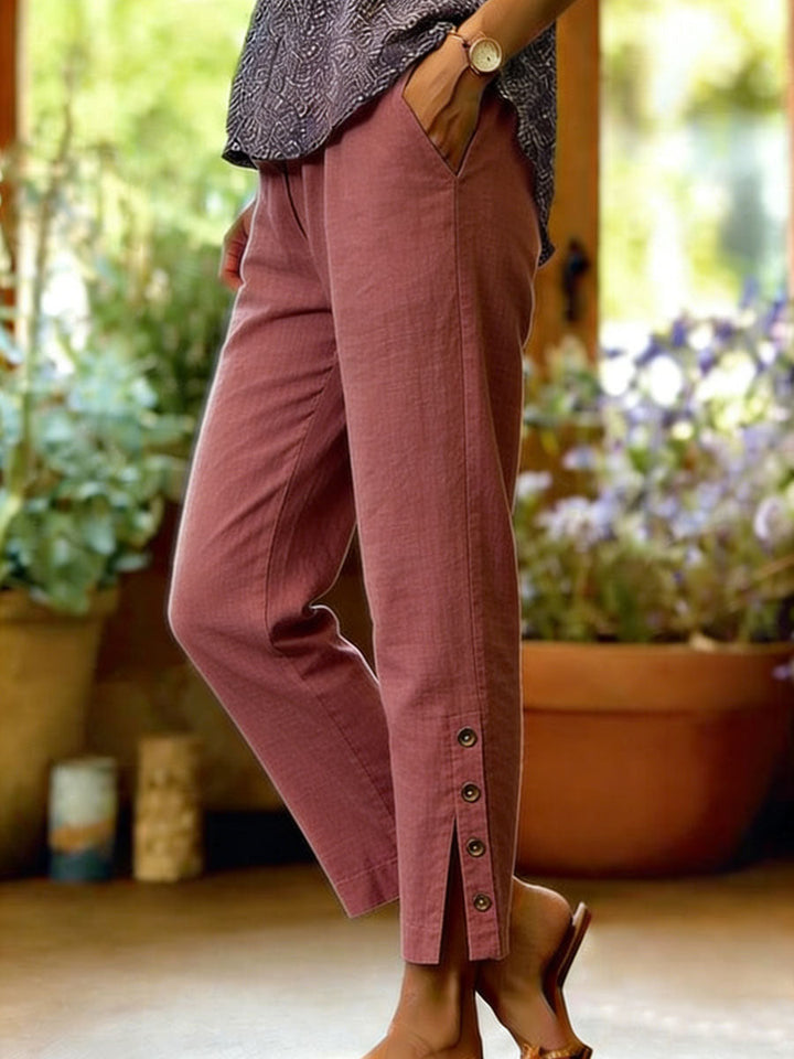 Bellamy - Pantalón tobillero con detalle de botón