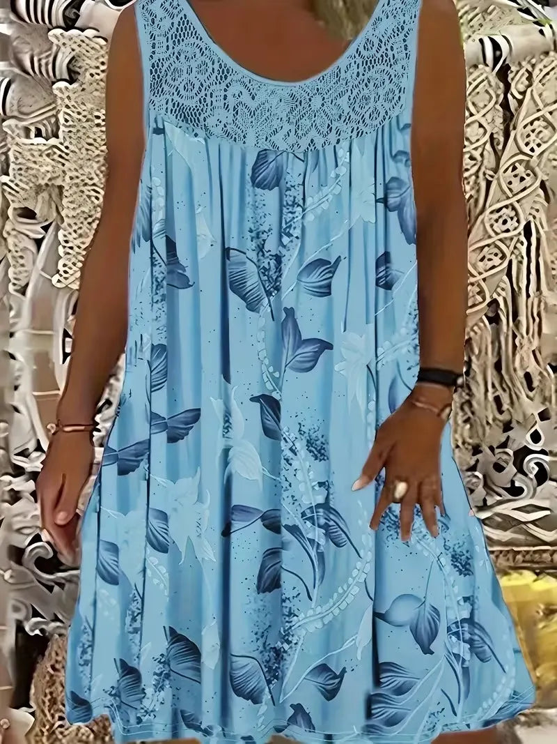 Ariadne - Vestido de silueta recta con estampado floral elegante