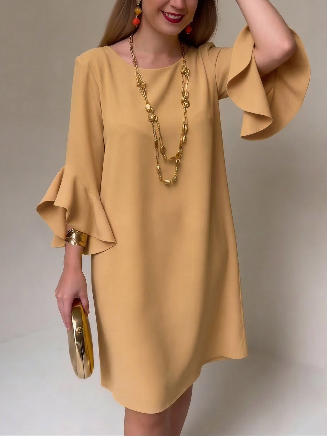 Hilaria - Minivestido con olanes en las mangas