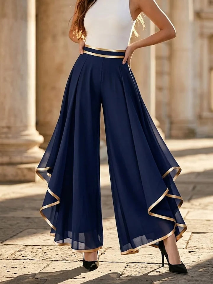 Querida - Pantalones palazzo drapeados