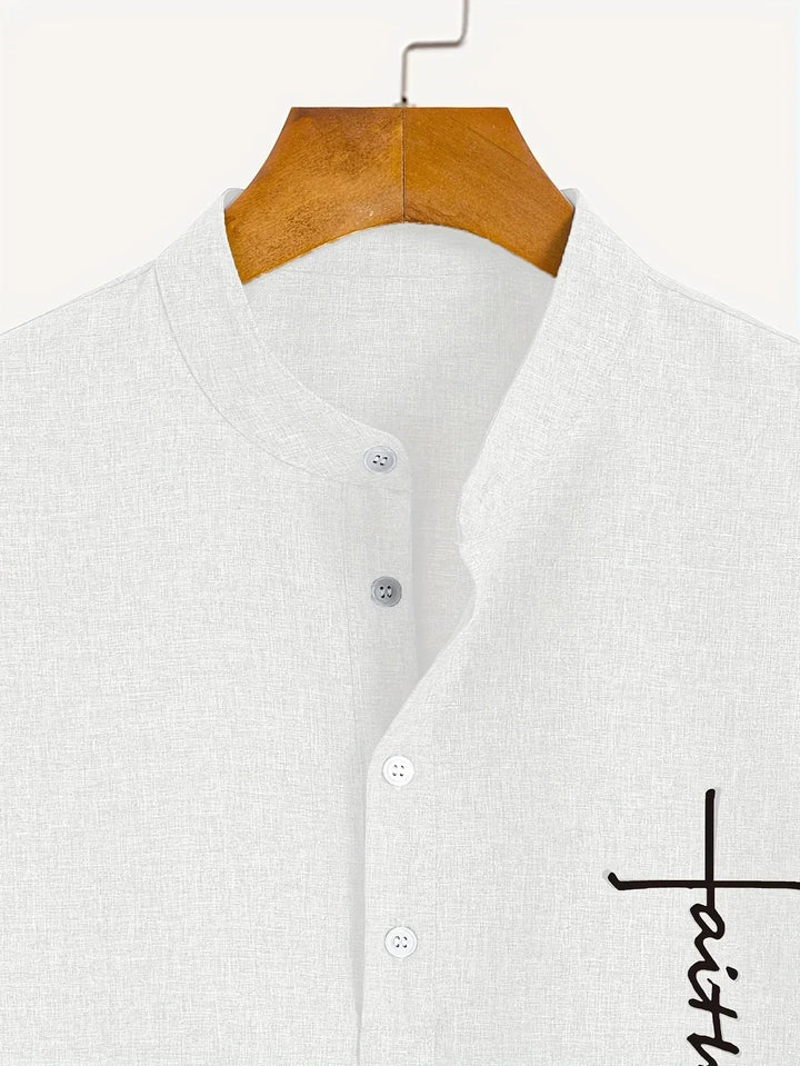 Harlan - Camisa texturizada de cuello alto