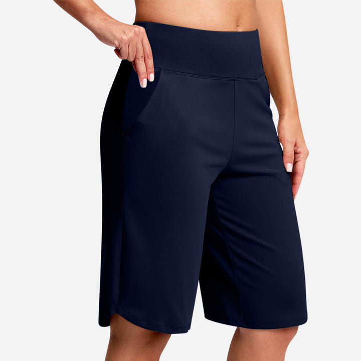 Kendall - Shorts ciclistas de tiro alto con bolsillos