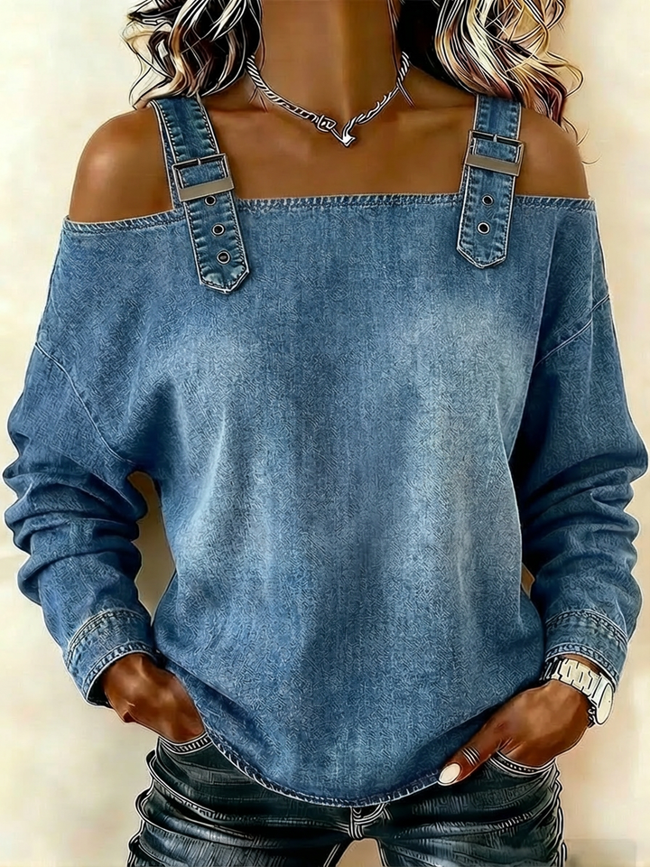 Carys - Top de hombros descubiertos con detalle de tirantes