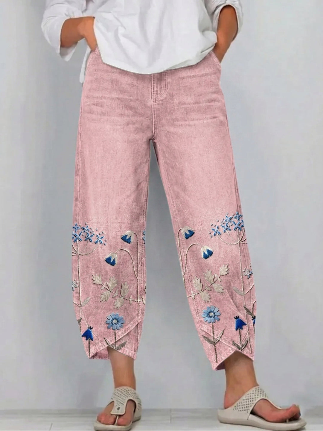 Giada - Jeans estampados de corte relajado