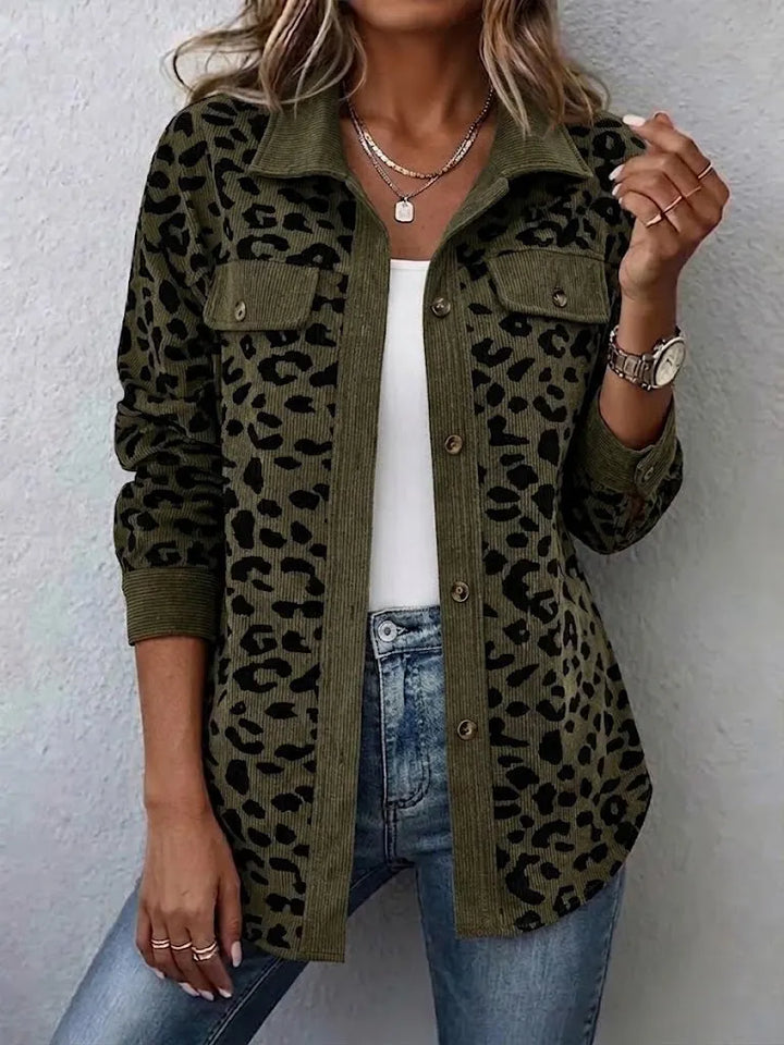 Miressia - Cárdigan abotonado con estampado animal