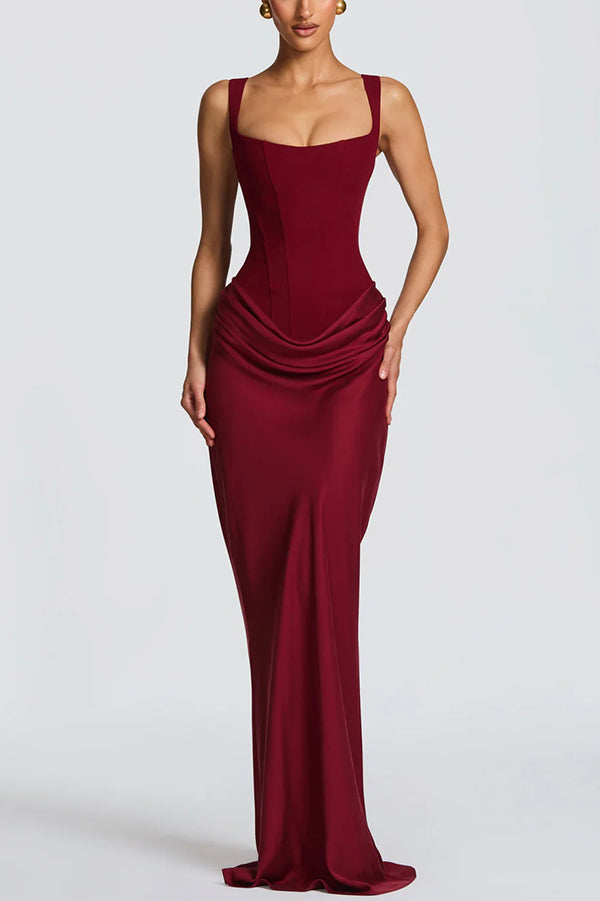 Naomi - Vestido maxi satinado