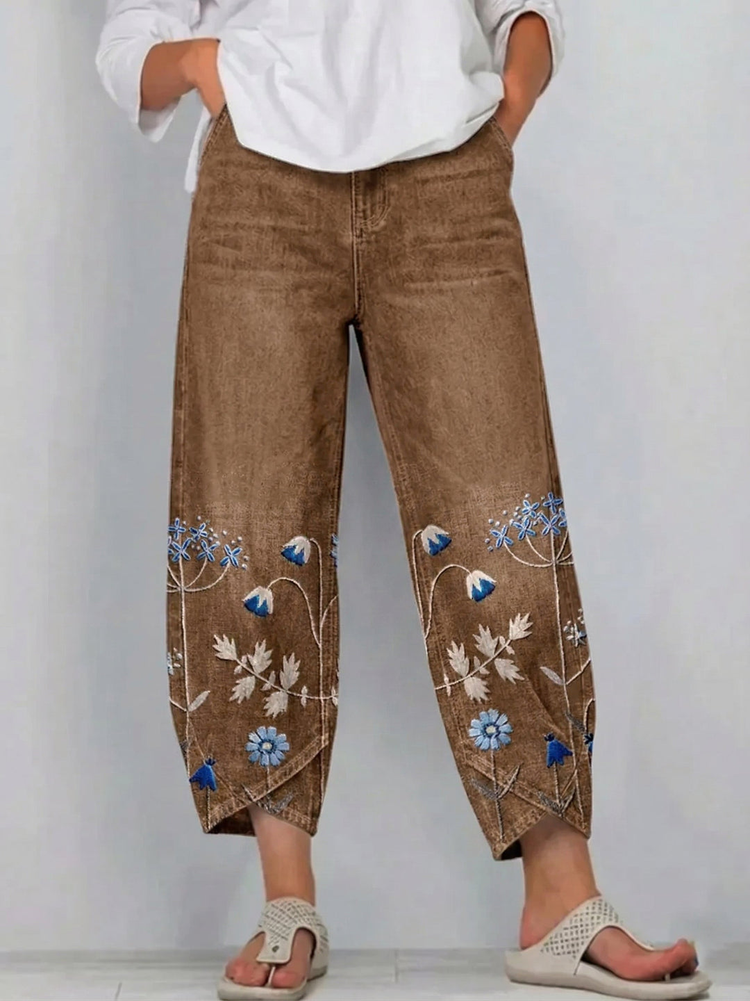 Giada - Jeans estampados de corte relajado