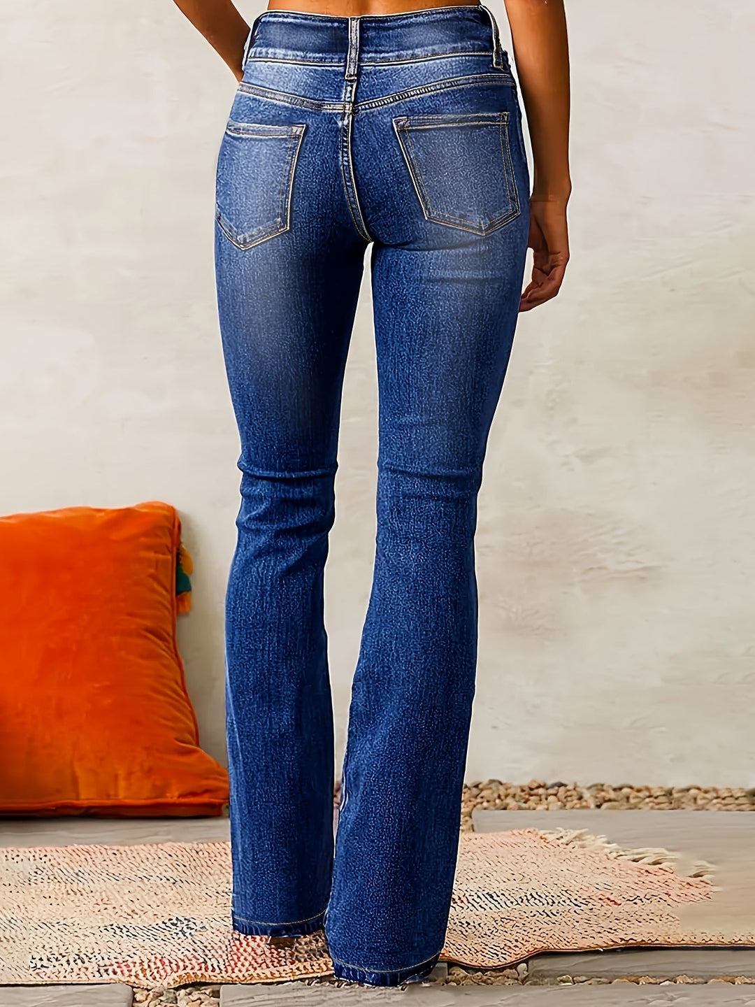Evarra - Jeans acampanados de tiro alto con stretch suave