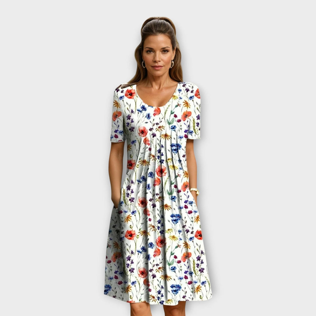 Ailith - Vestido drapeado suave al tacto