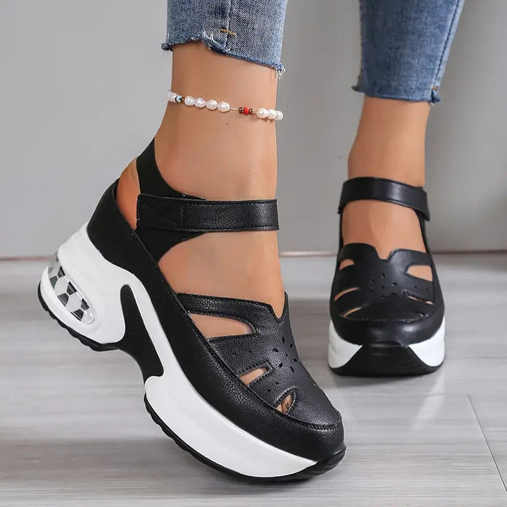 Taniae - Sandalias ortopédicas de cuña acolchada