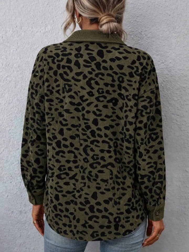 Miressia - Cárdigan abotonado con estampado animal