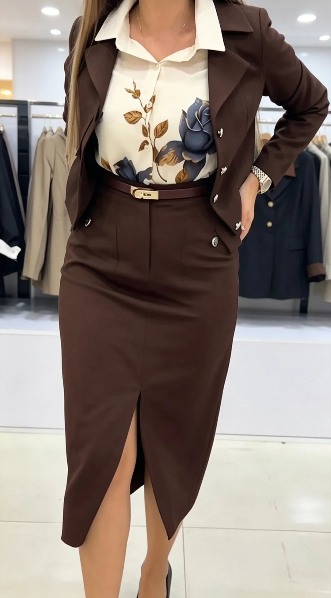 Xavina - Conjunto de blazer y falda hecho a la medida