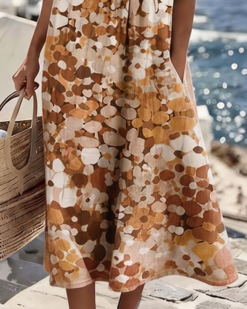 Adria - Vestido midi de corte en A de tacto suave