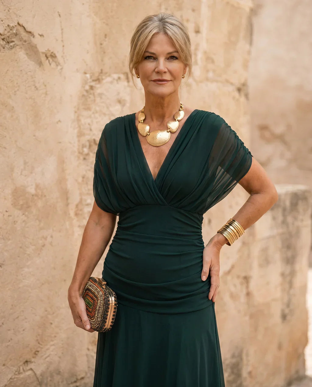 Samantha - Vestido elegante drapeado