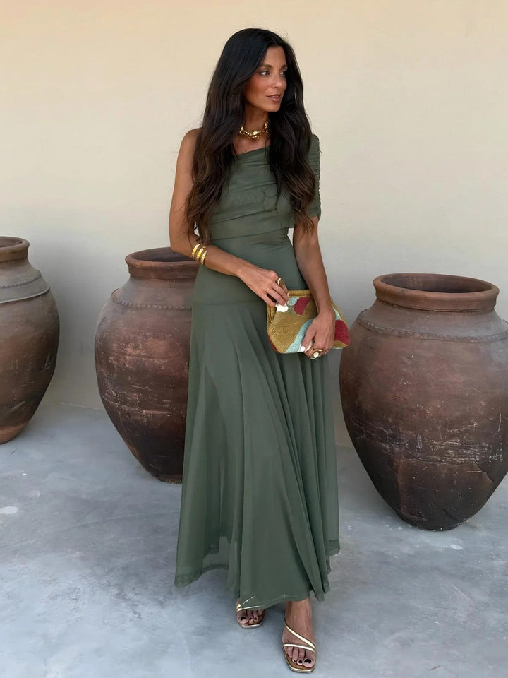 Briallen - Vestido con escote bardot de tacto suave