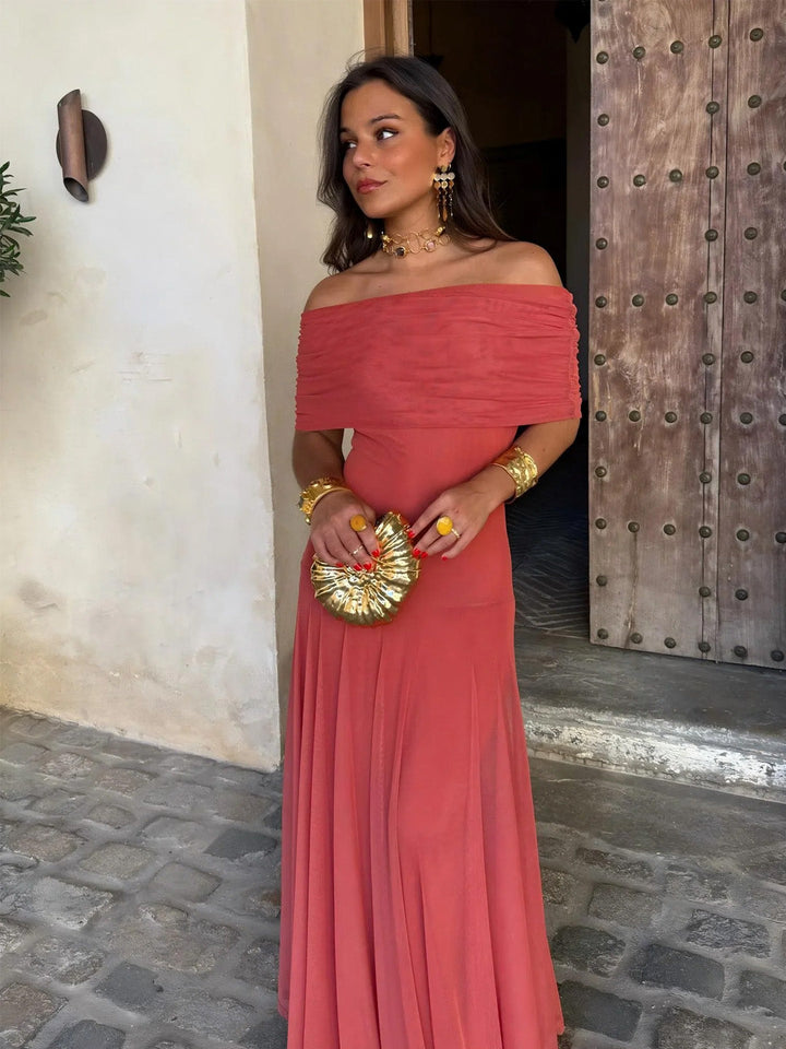 Briallen - Vestido con escote bardot de tacto suave