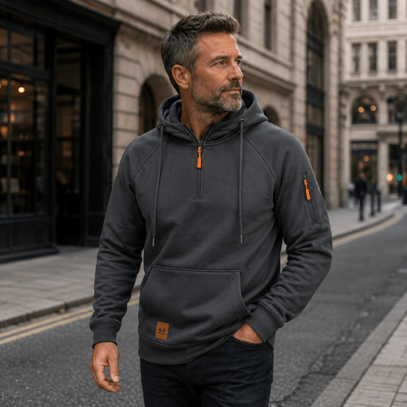 Sterling - Sudadera con medio cierre suave al tacto