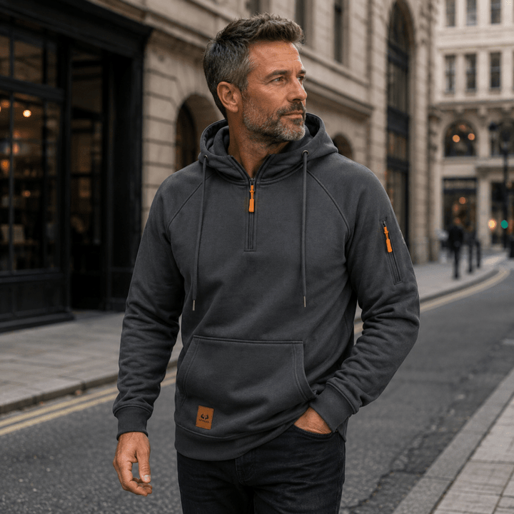 Sterling - Sudadera con medio cierre suave al tacto