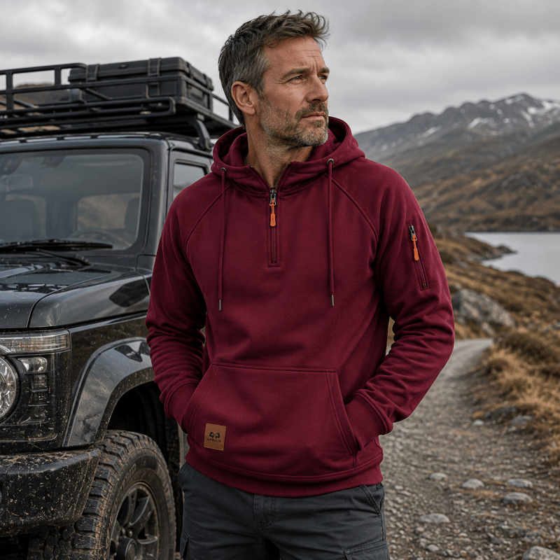 Sterling - Sudadera con medio cierre suave al tacto