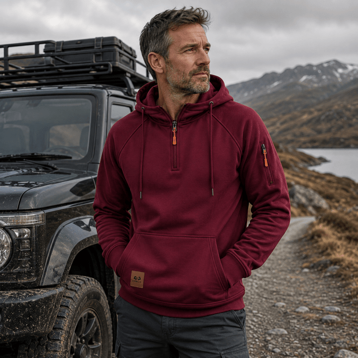 Sterling - Sudadera con medio cierre suave al tacto