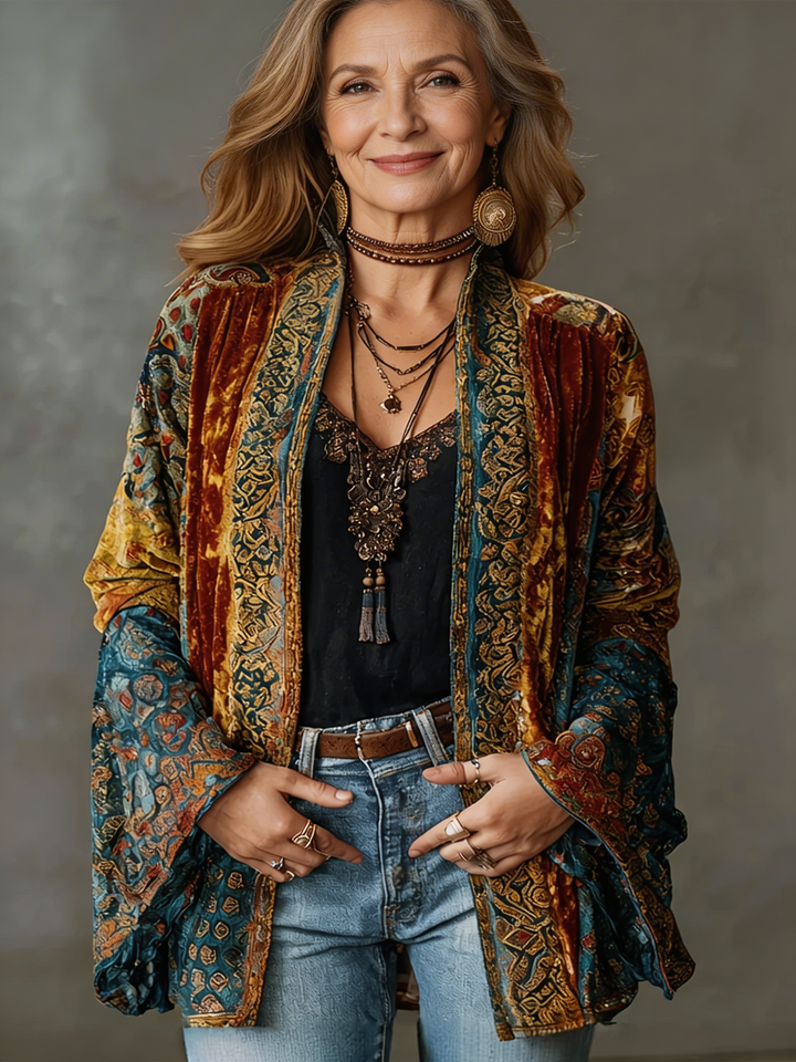 Sylvette - Chaqueta bohemia texturizada