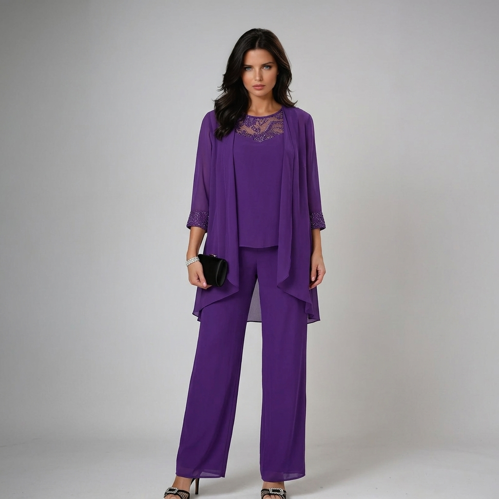 Bronte - Conjunto de tres piezas con pantalón de tacto suave
