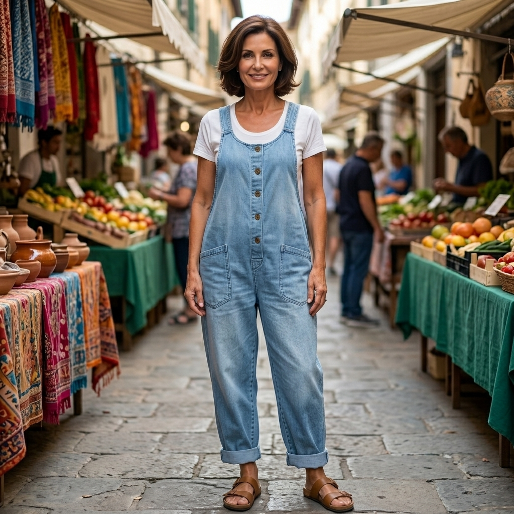 Rowella - Pantalón con tirantes de pierna ancha y suave al tacto