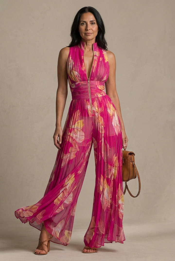 Odessa - Jumpsuit de pierna ancha de tacto suave