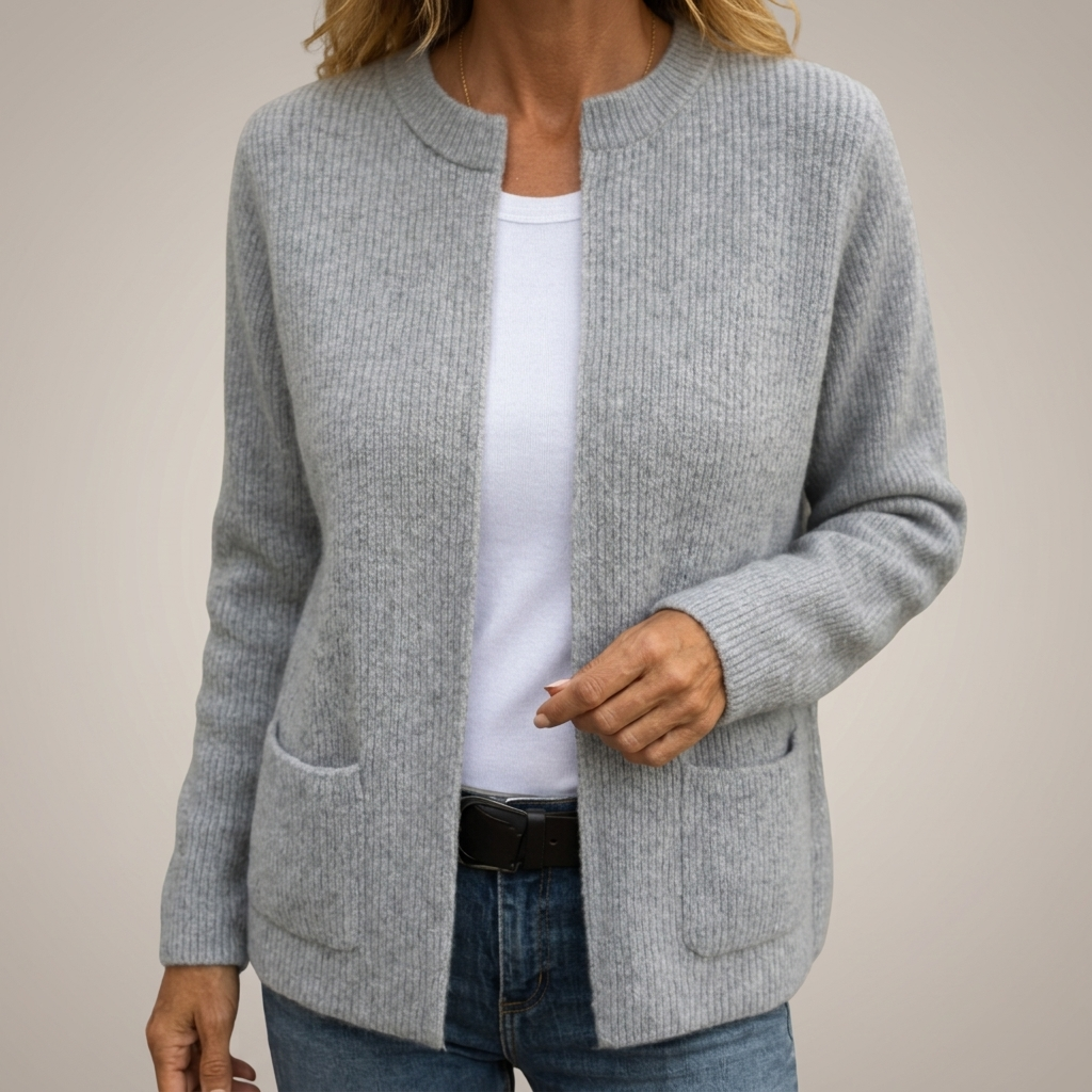 Sylverine - Cárdigan tejido abierto al frente con bolsas